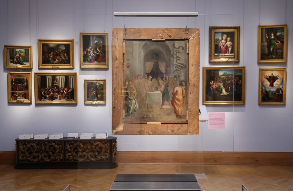 immagine per Mostra Il non finito: fra poetica e tecnica esecutiva - Pinacoteca Capitolina - al centro 'Circoncisione' opera del Garofalo.