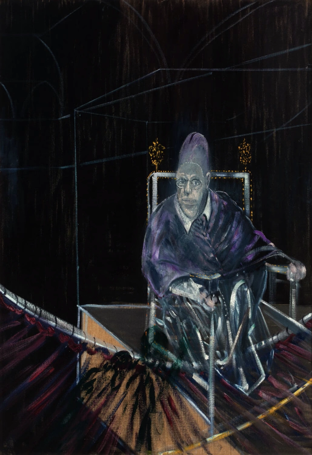 immagine per 18 - Francis Bacon Papa I - Studio per Papa Innocenzo X di Velazquez, , 1951; olio su tela, Aberdeen City Council Aberdeen Archives, Gallery & Museums collections Presented in 1956 by the Contemporary Art Society