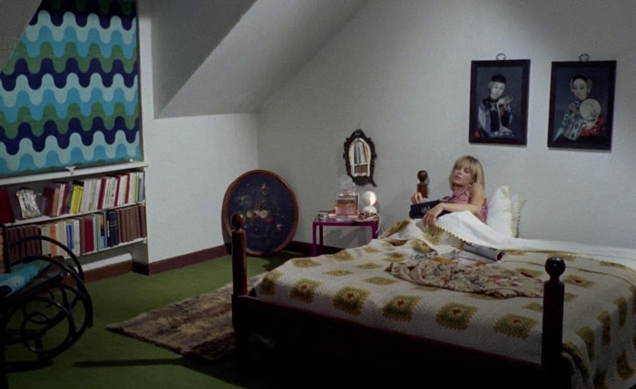 immagine per Fig. 11 - Anita Pallenberg in Dillinger è morto (girato nella casa di Mario Schifano in Piazza in Piscinula a Roma). Regia: Marco Ferreri. Produzione: Pegaso S. r. l. (Italia 1969)
