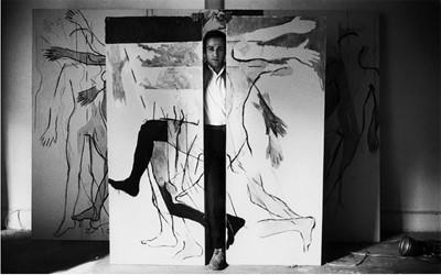 immagine per Fig. 13 - Ugo Mulas, Mario Schifano nello studio, 1964. ©Archivio Ugo Mulas