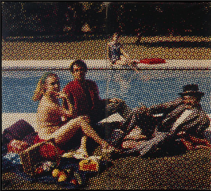 immagine per Fig. 5 - Alain Jacquet, Le Déjeuner sur l’herbe, 1964, pittura acrilica e serigrafia su tela, 172,5 x 196 cm, Centre Pompidou, Parigi