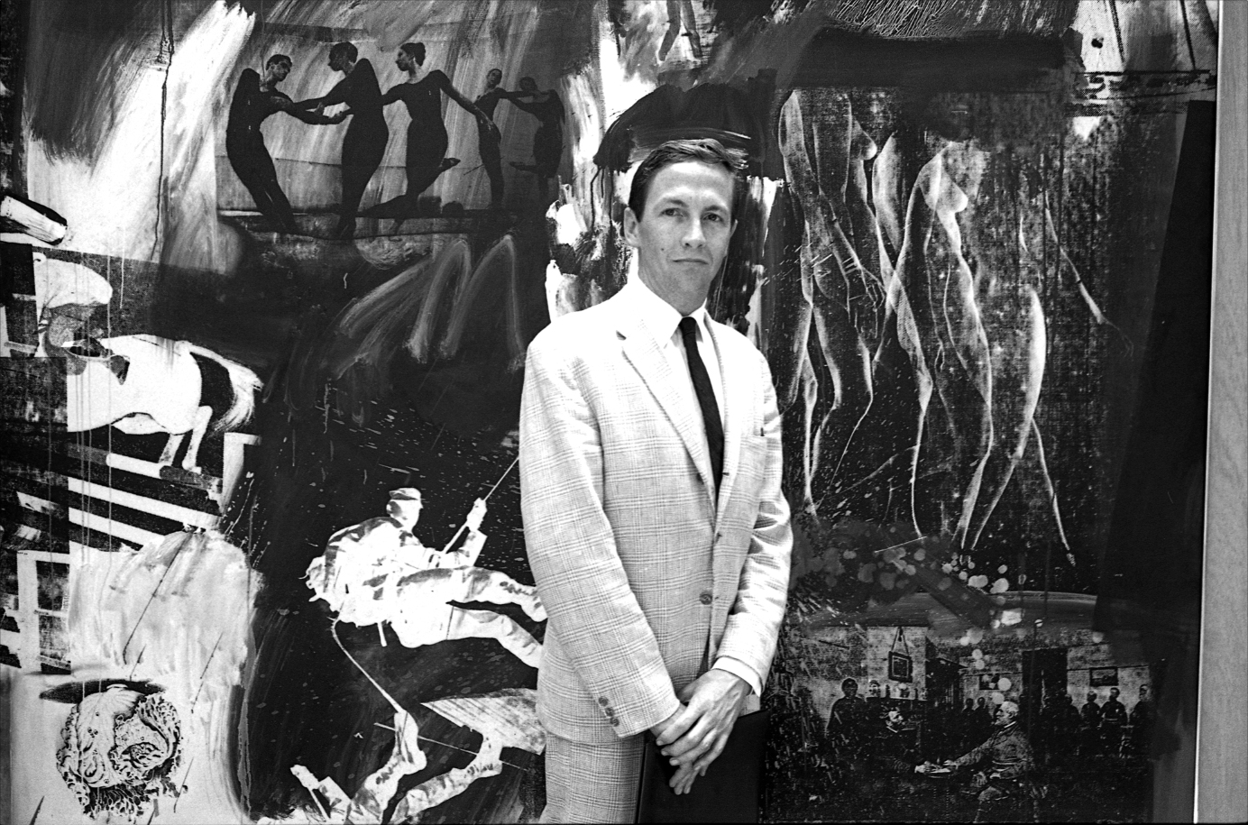 immagine per Fig. 9 - Ugo Mulas, Robert Rauschenberg davanti a Express in occasione del Premio alla Biennale di Venezia del 1964 © Archivio Ugo Mulas