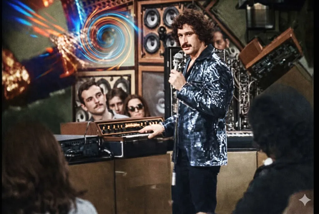 immagine per Gigi Tonet su RAI 1 a Discoring 1978 (frame tratto dal video colorato e rigenerato in AI)