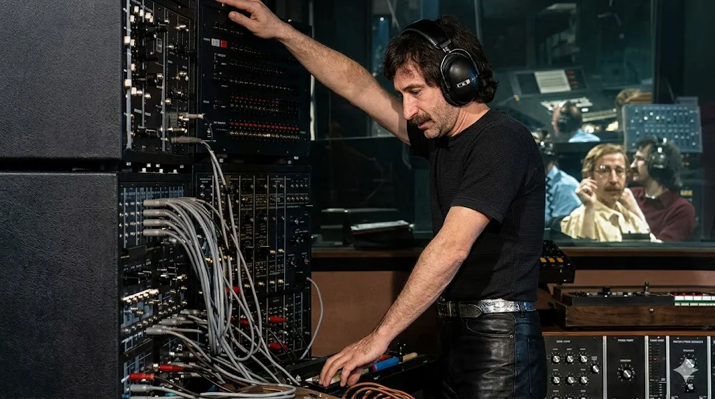 immagine per Il compositore in studio di registrazione (foto rigenerata in AI)