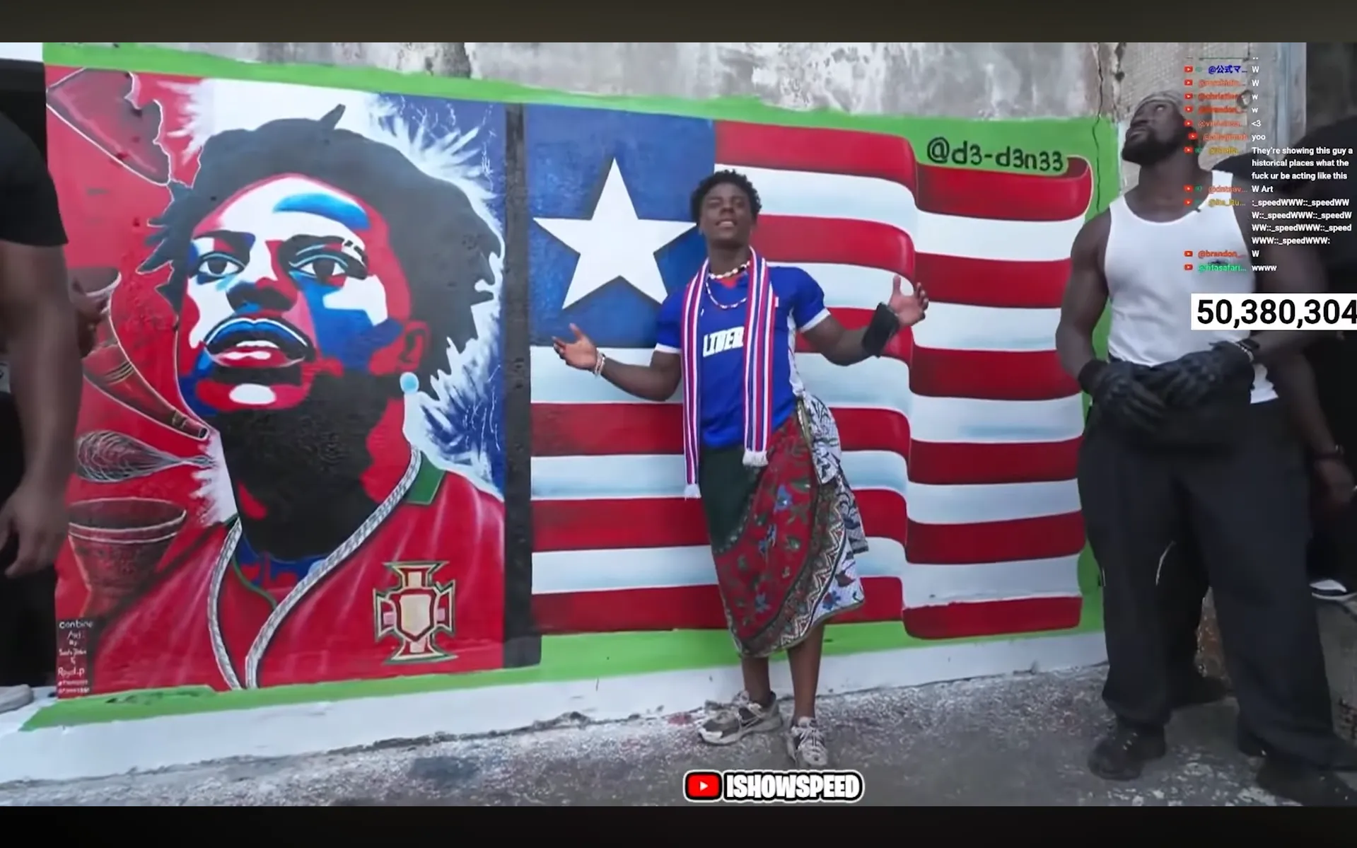 immagine per IShowSpeed in Liberia durante il suo tour in Africa, YouTube