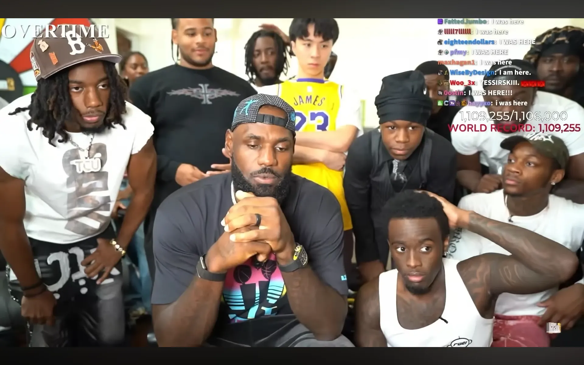 immagine per Kai Cenat e Lebron James durante la maratona Mafiathon -Twitch