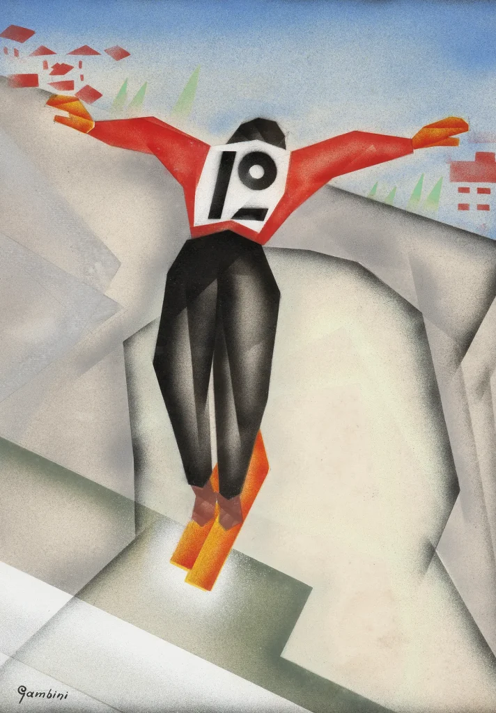 immagine per fig. 20 - Ivanhoe Gambini, Saltatore con gli sci,1929-30