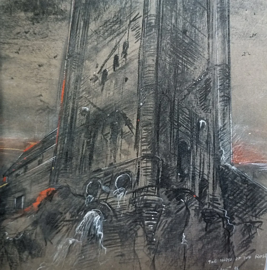 immagine per Il nome della rosa 1986 - tecnica mista gessetti e carboncini