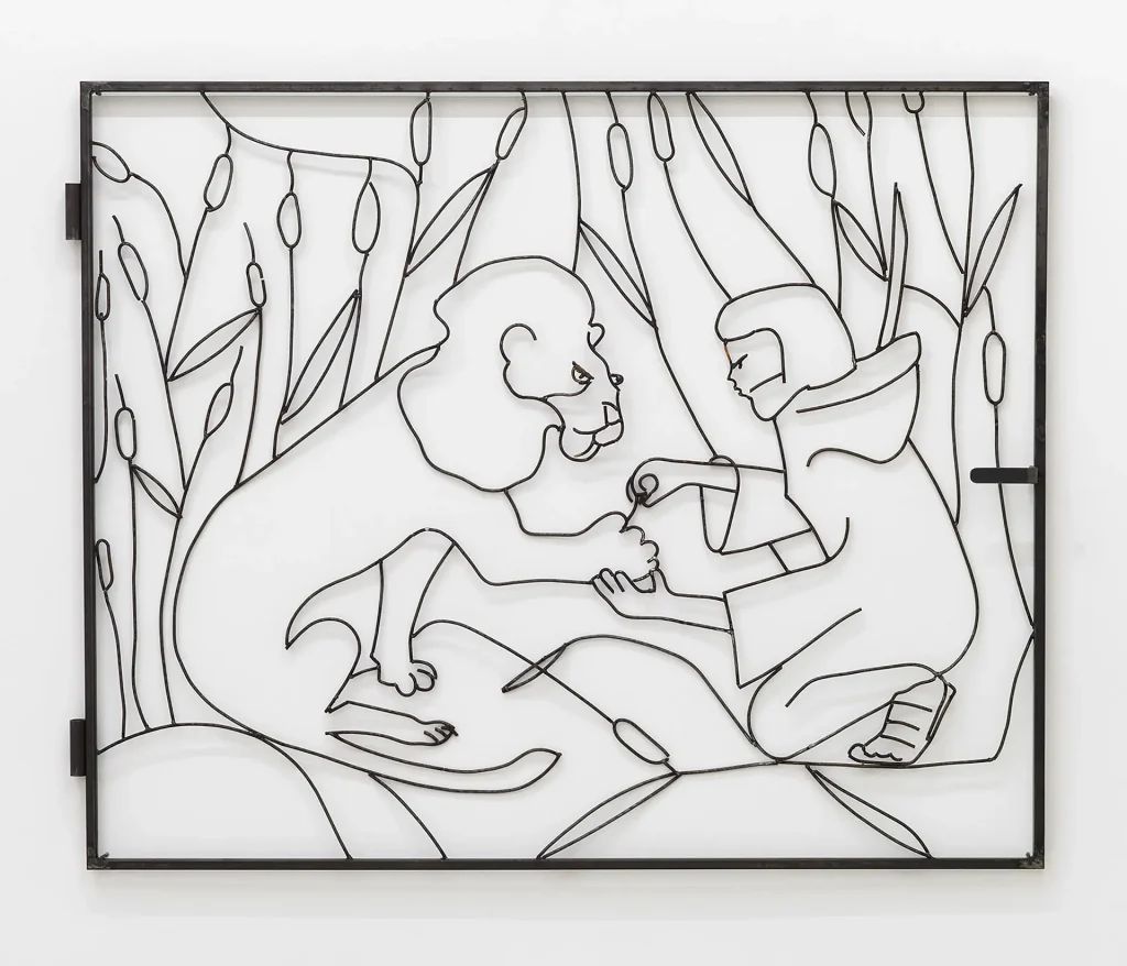 immagine per Lin May Saeed, St. Jerome and the Lion, 2016 Stahl, Lack 150 × 186 × 10 cm