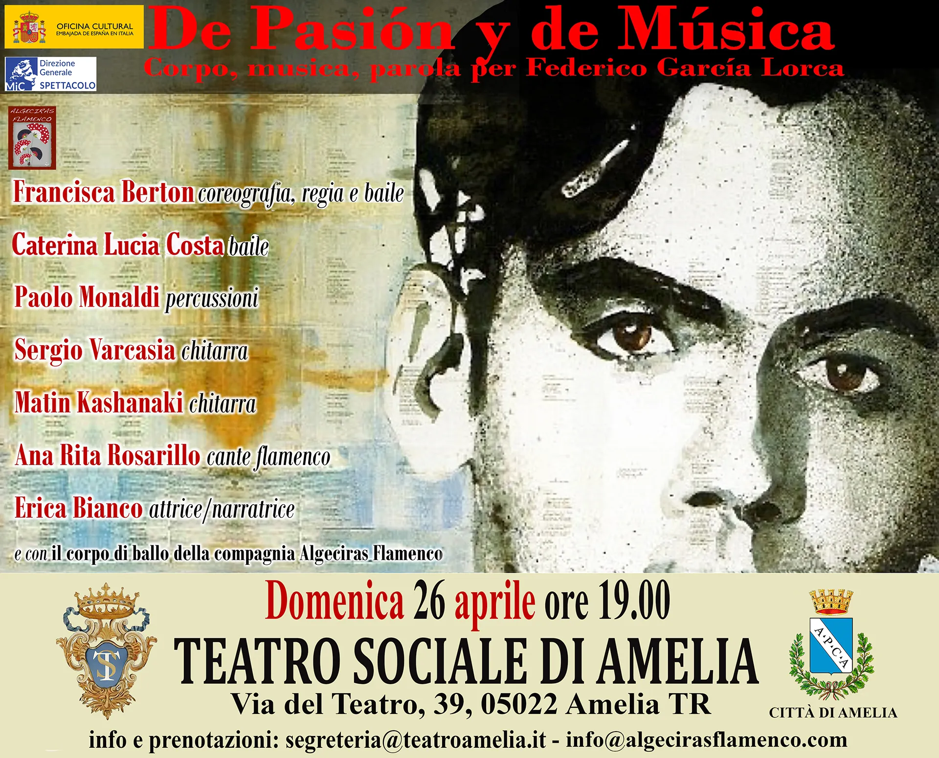 immagine locandina dello spettadolo De pasión y de música