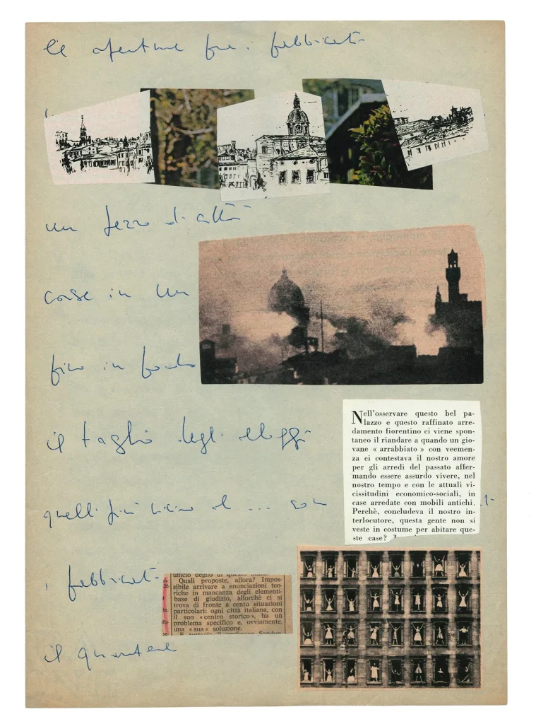 immagine per opera di Lamberto Pignotti -dalla mostra Originali. I manoscritti dei poeti d’oggi e le poetiche verbo-visuali in Italia, Firenze, Biblioteca Nazionale Centrale, 2025