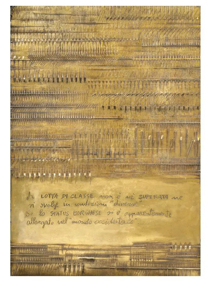 immagine per Arnaldo Pomodoro, Cronaca 7. Gastone Novelli, bronzo, 1976 -ph. Barbara Martusciello -Tornabuoni Arte, da Passo a due, mostra, 2026