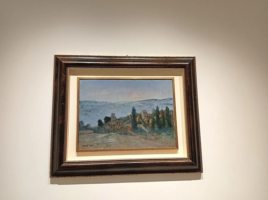 immagine per Carlo Carrà, Campagna di Assisi, 1940 - ph. Barbara Martusciello -Tornabuoni Arte, da Passo a due, mostra, 2026