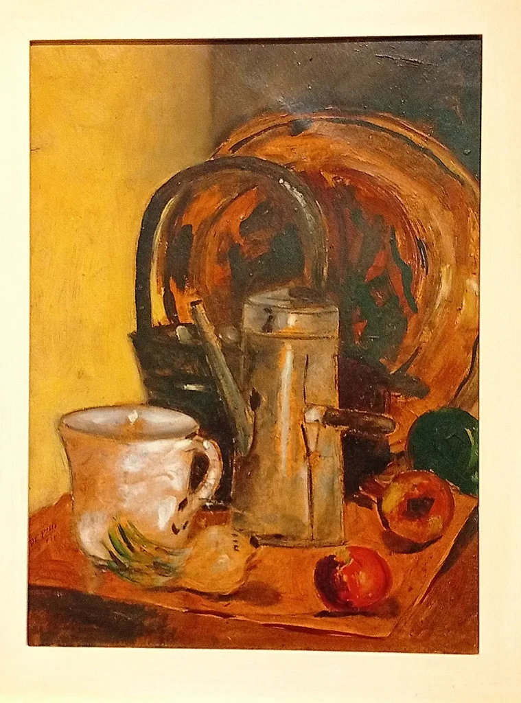 immagine per Filippo de Pisis Natura morta con caffettiera -ph. Barbara Martusciello -Tornabuoni Arte, da Passo a due, mostra, 2026.