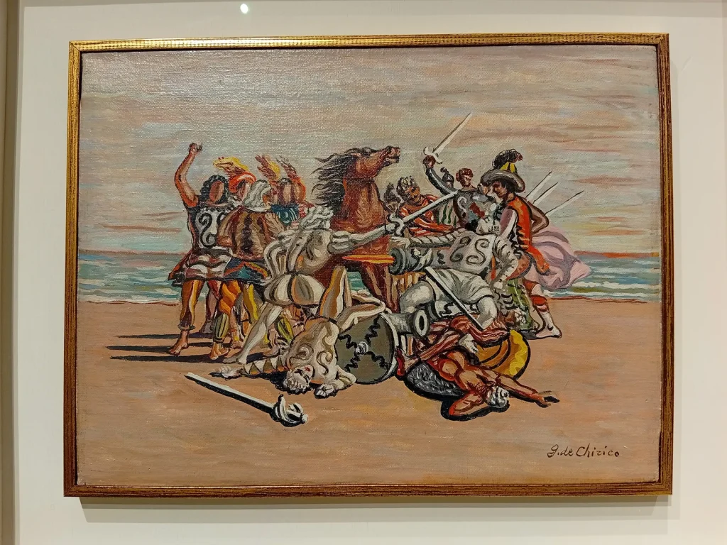 immagine per Giorgio de Chirico, Combattimento di puritani, anni '60 --ph. Paolo Di Pasquale -Tornabuoni Arte, da Passo a due, mostra, 2026