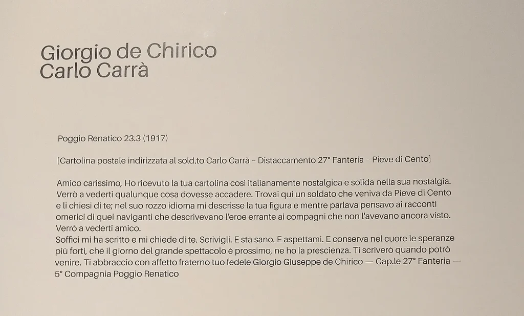 immagine per Giorgio de Chirico a Carlo Carrà