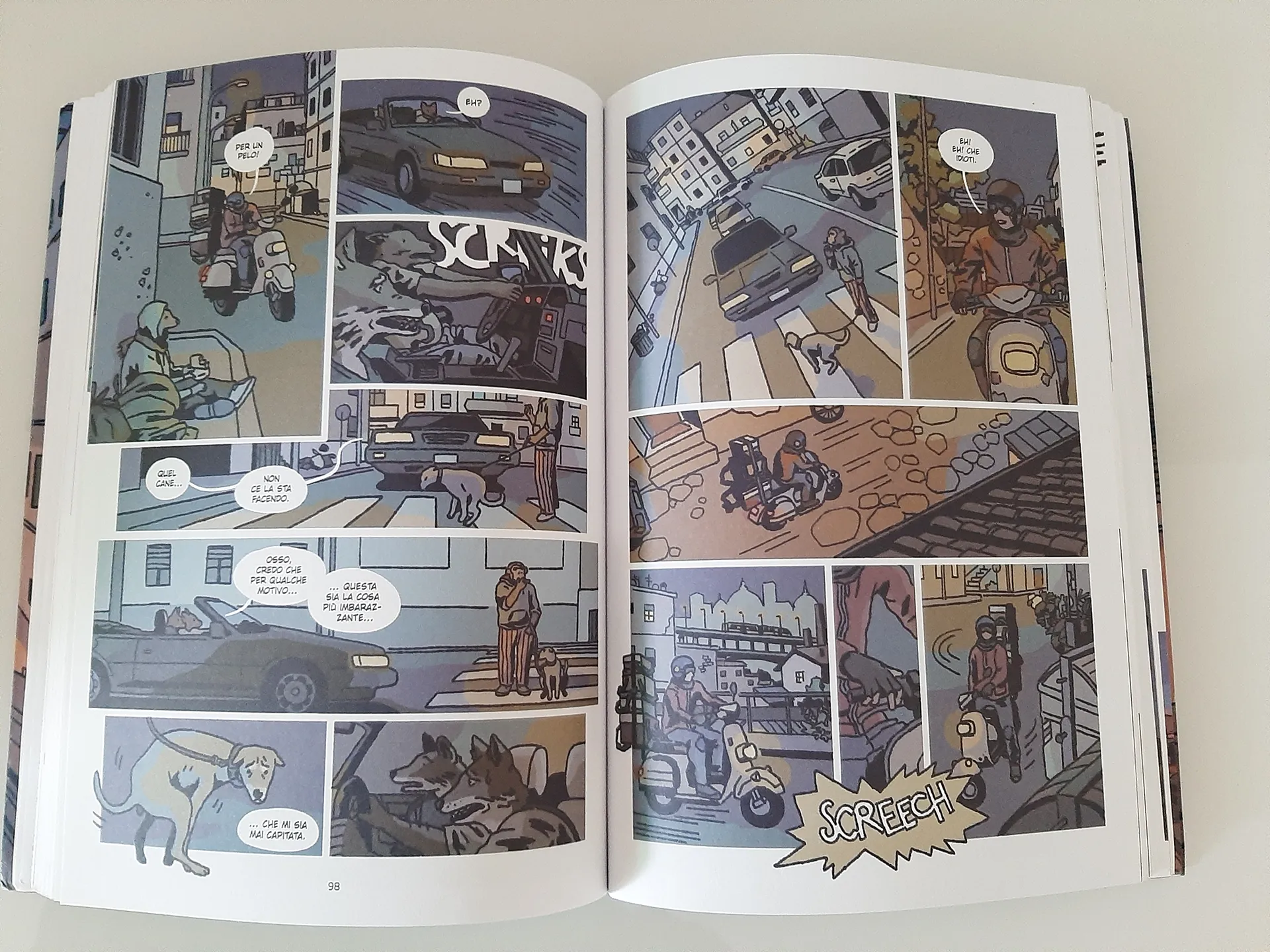 immagine per Tavole da Una notte da rider di Arlen, della Bao Publishing. Tavole da Una notte da rider di Arlen, della Bao Publishing. I disegni sono innovativi, il tratto essenziale ma completo, i colori adeguati all'ambientazione notturna.
