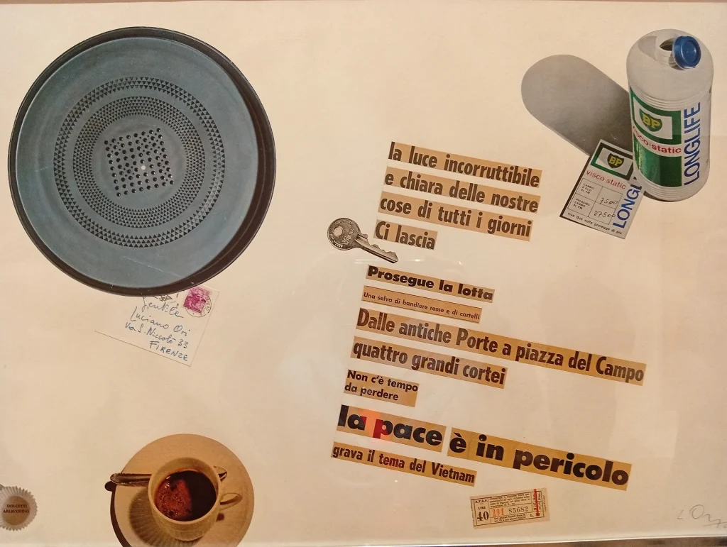immagine per Luciano Ori, Poesia su tavolo, collage, 1965 -ph. Barbara Martusciello -Tornabuoni Arte, da Passo a due, mostra, 2026