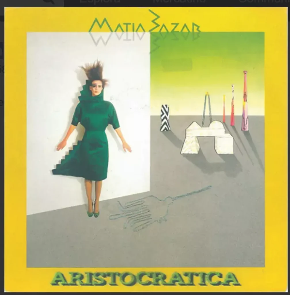 immagine per Matia Bazar Aristocratica, 1984 Copertina di Occhiomagico (Giancarlo Maiocchi) Vinile 30,5 x 30,5 cm Collezione privata