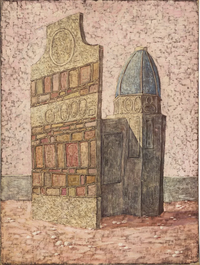 immagine per Domenico Gnoli Architecture, 1955 Olio su tela, 73 x 54 cm Collezione privata, Firenze Courtesy Tornabuoni Arte © Domenico Gnoli, by SIAE 2026