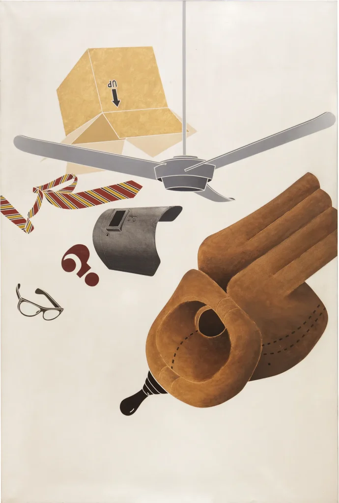 immagine per Emilio Tadini Ventilatore, 1972 Acrilico su tela, 195 x 130 cm Courtesy Archivio Emilio Tadini e Casa Museo Milano, foto di Andrea Angelucci