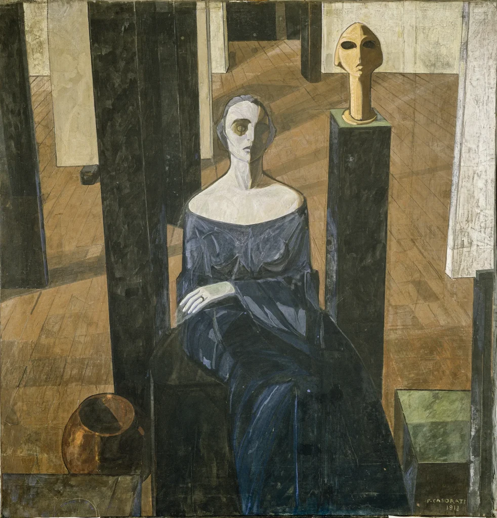 immagine per Felice Casorati Maria Anna de Lisi o Anna Maria de Lisi, 1918-1919 Tempera su tela, 141 x 140 cm Collezione privata, Torino © Felice Casorati by SIAE 2026 Foto di Pino Dell’Aquila,