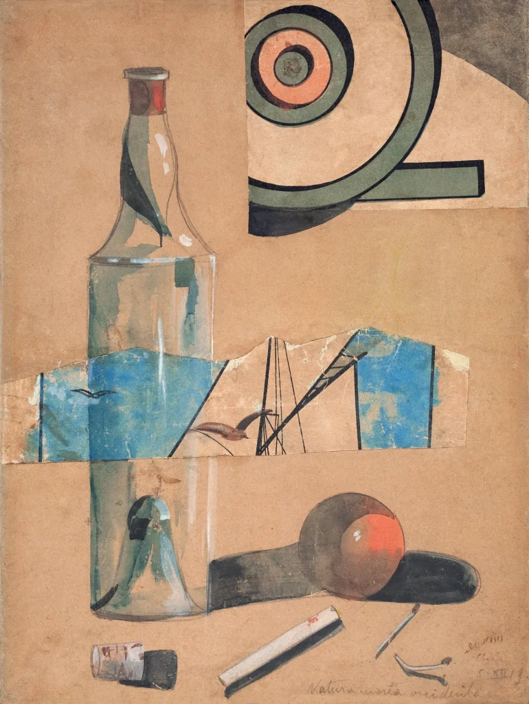 immagine per Filippo de Pisis Natura morta occidentale, 1919 Pittura a tempera e collage su carta intelata 35 x 27 cm Collezione della Fondazione Cariverona Fondazione Cariverona, archivio fotografico © Filippo De Pisis, by SIAE 2026