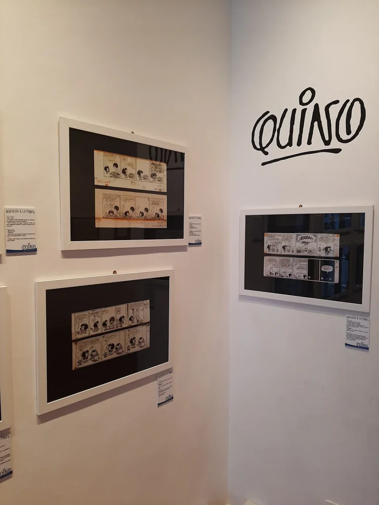 immagine per le tavole di Quino esposte nell’Instituto Cervantes di Roma nella mostra Mafalda & La Pimpa.