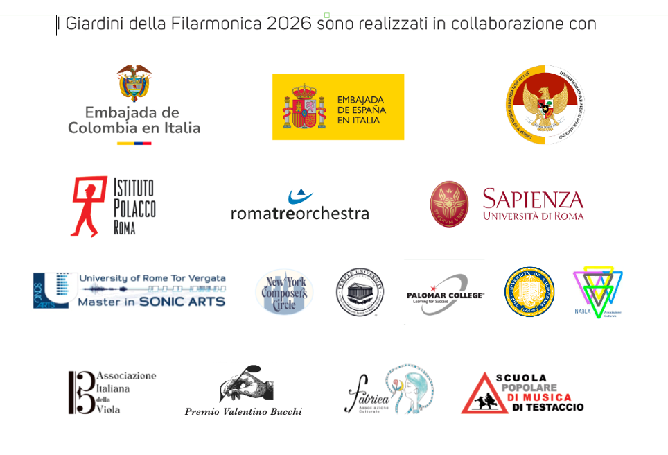 I giardini dell filarmonica sono realizzati in colaborazione don elenco loghi partener immagini