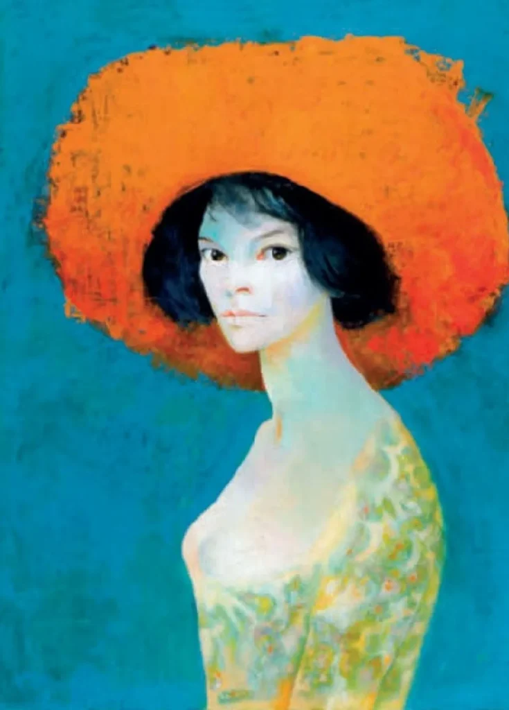 immagine per L. Fini Autoritratto con cappello rosso - 1968 - olio su tela - Museo Revoltella Trieste