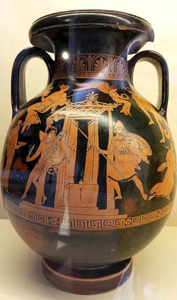 immagine per Pelike di produzione apula, proveniente da Ruvo e databile a metà del IV secolo a.C.