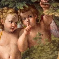 immagine per Affreschi della Galleria Farnese, Annibale Carracci con l'intervento di Agostino Carracci ed aiuti, 1597 - 1606/1607, dettaglio. Pubblico dominio