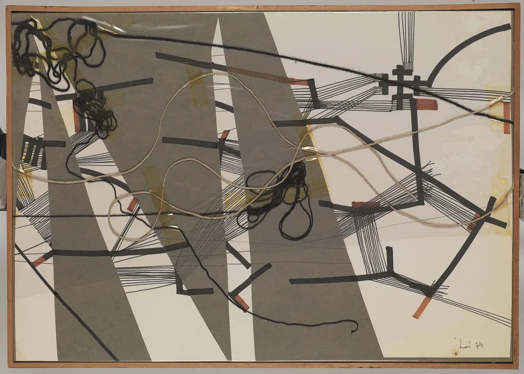 immagine per Maria Lai. Senza titolo, 1974 - carta filo lana plastica tempera. Courtesy © Archivio Maria Lai by Siae 2026