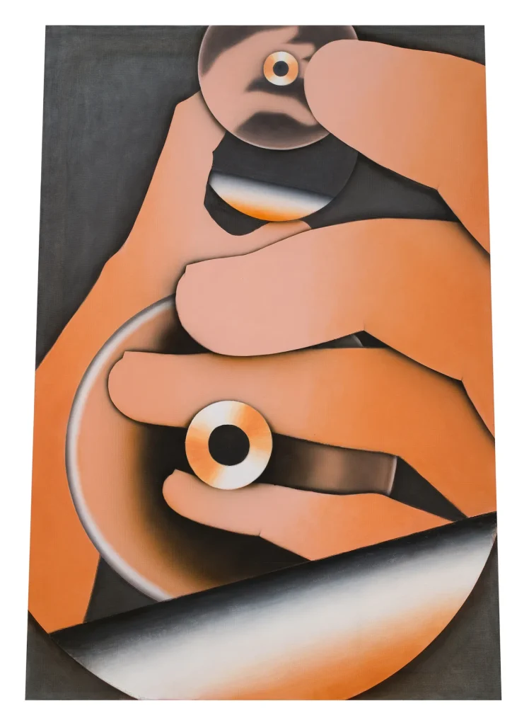 immagine per Alexi Worth Seesaw, 2020 tecnica mista su rete, 172,7 x 121,9 cm Courtesy of the Artist and DC Moore Gallery, New York