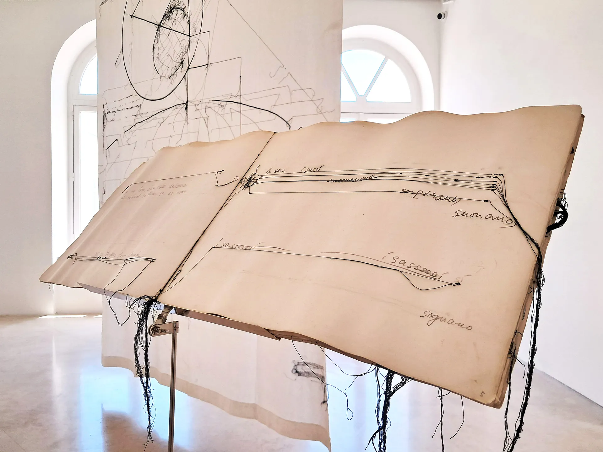 immagine per exhibition view Maria Lai. Essere è tessere - Senza Titolo (Mare Muro, Per Ille), 1984 (ph Manuela De Leonardis)