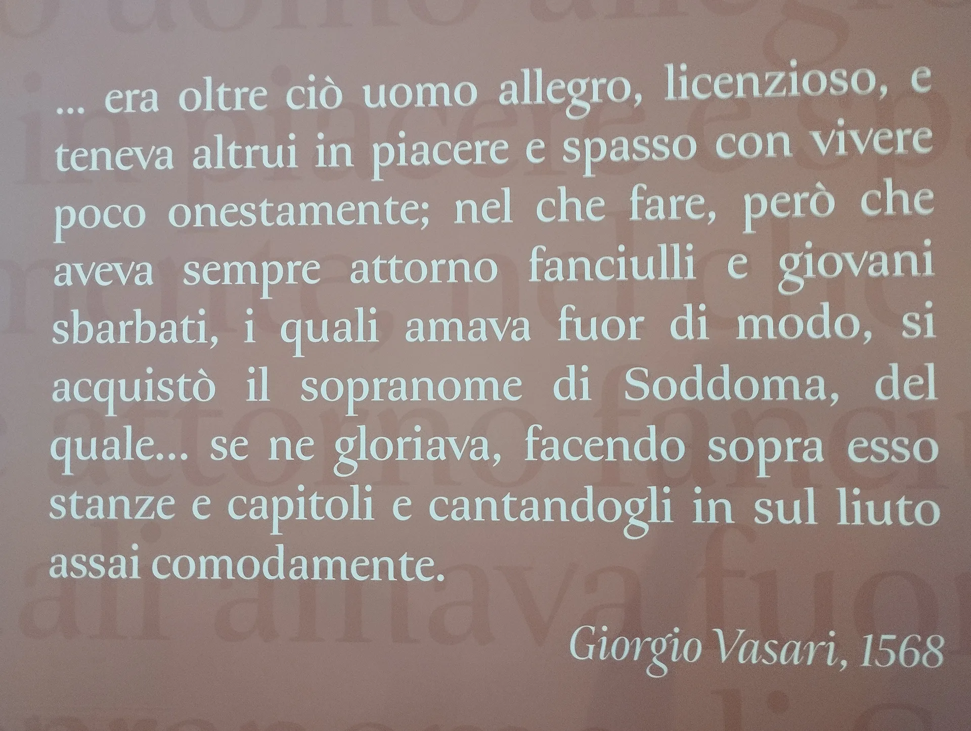immagine per (Foto 0 fatta dall'autrice) Testimonianza di Giorgio Vasari su Sodoma