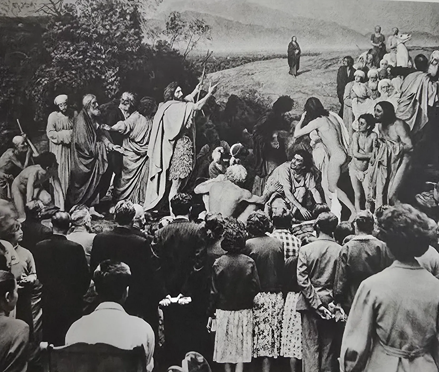 Fig. 13. Ugo Mulas, Visitatori della Galleria Tret’jakov davanti all’Apparizione del Messia al popolo (1836-1857) di Aleksandr Andreevič Ivanov, Mosca, 1960. La fotografia è pubblicata in Ugo Mulas: l’operazione fotografica, 2023. © Eredi Ugo Mulas immagine per Fig. 13. Ugo Mulas, Visitatori della Galleria Tret’jakov davanti all’Apparizione del Messia al popolo (1836-1857) di Aleksandr Andreevič Ivanov, Mosca, 1960. La fotografia è pubblicata in Ugo Mulas: l’operazione fotografica, 2023. © Eredi Ugo Mulas