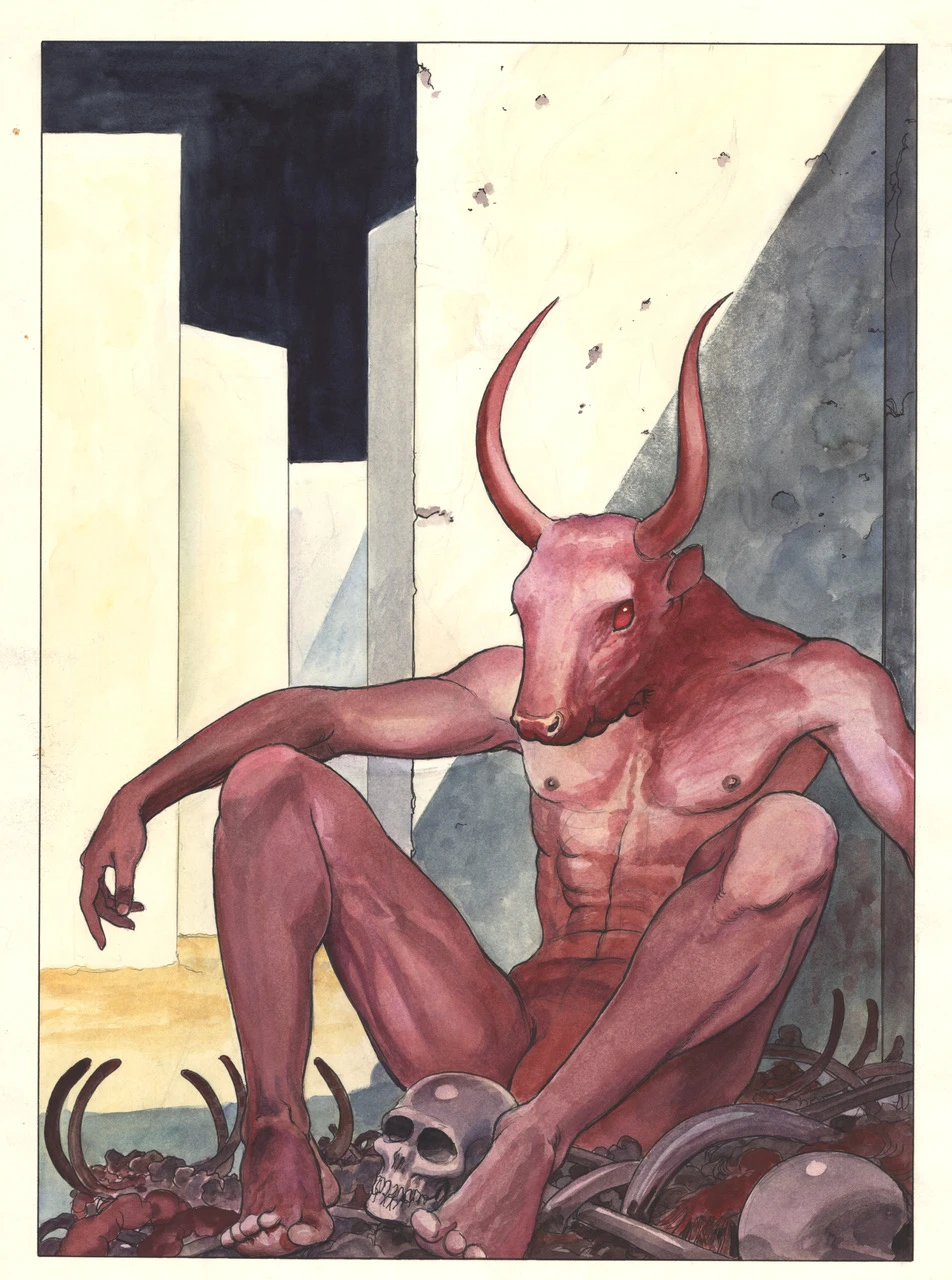 immagine per Milo Manara, Romanzo musicale. Minotauro,1995, collezione dell'autore