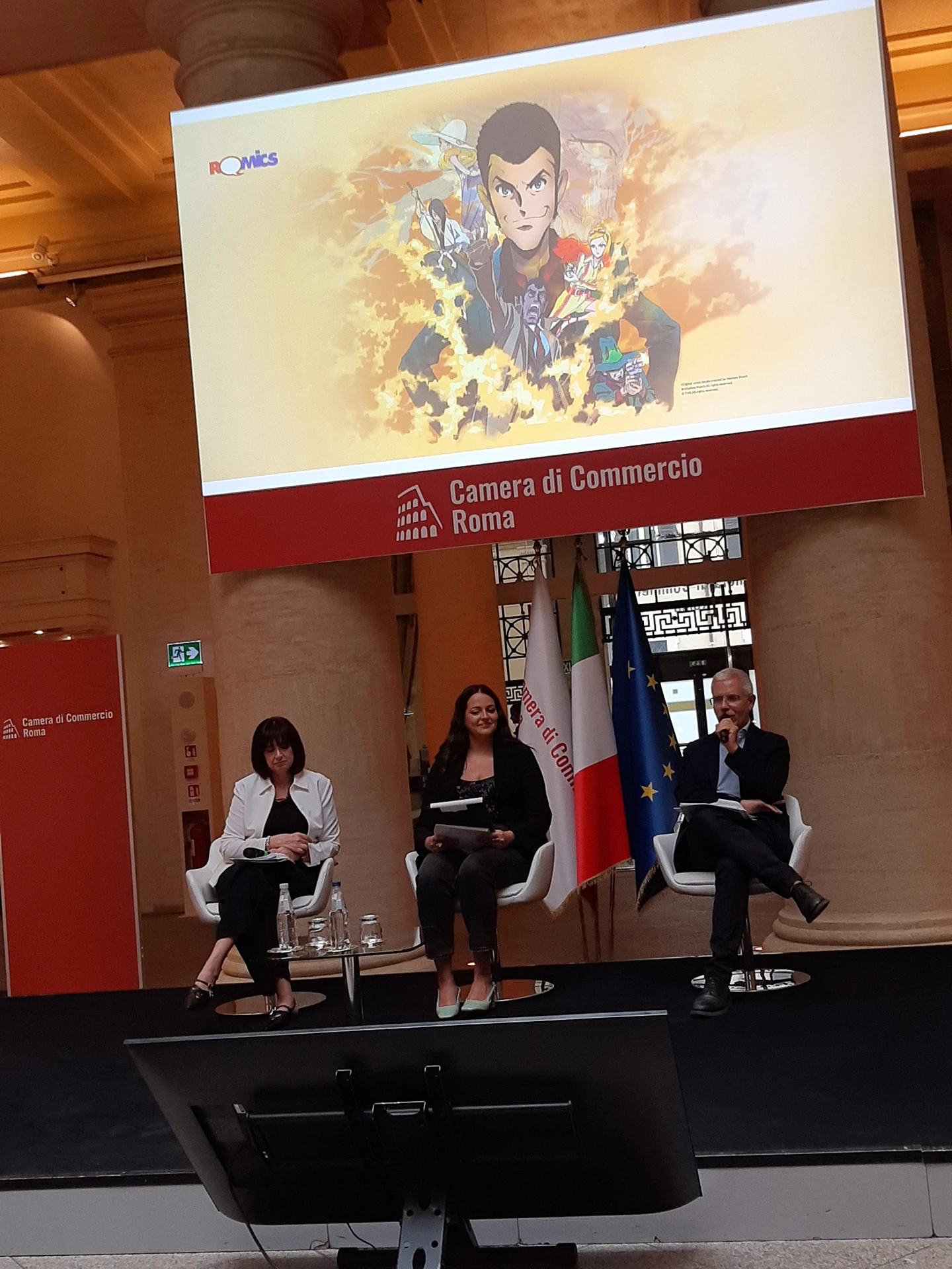 immagine per I direttori artistici del Romics. A sinistra Sabrina Perucca e a destra Max Giovagnoli. Ph. Luca Martusciello