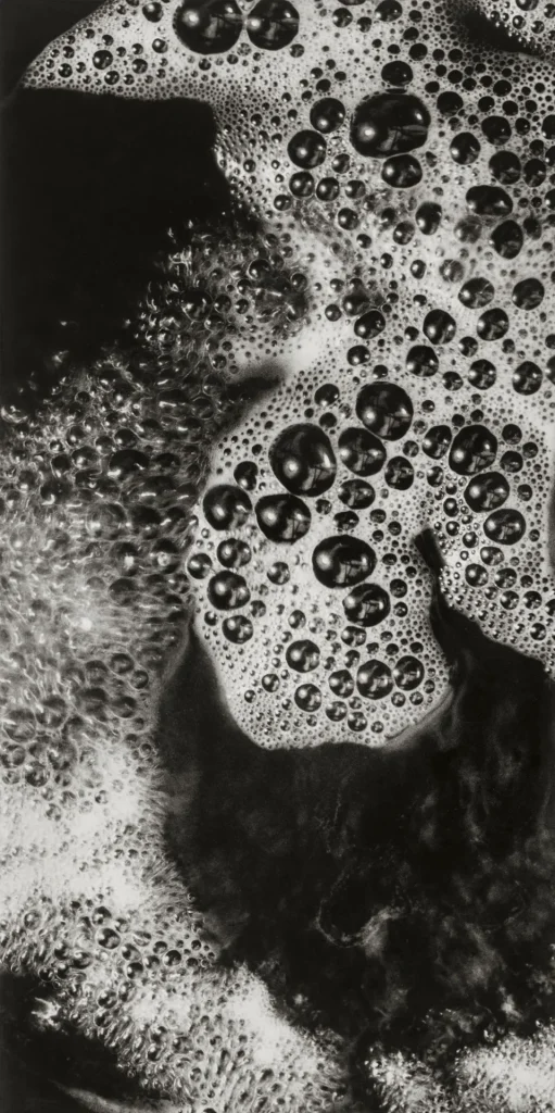 Autore: Hilla Becher Titolo: Senza titolo (macrofotografia di schiuma) #: PSD-BHB-2024-078 Anno: c. 1960 Tecnica: Stampa ai sali d’argento ©: Estate Bernd & Hilla Becher, rappresentato da Max Becher Courtesy Die Photographische Sammlung/SK Stiftung Kultur – Bernd & Hilla Becher Archiv, Colonia