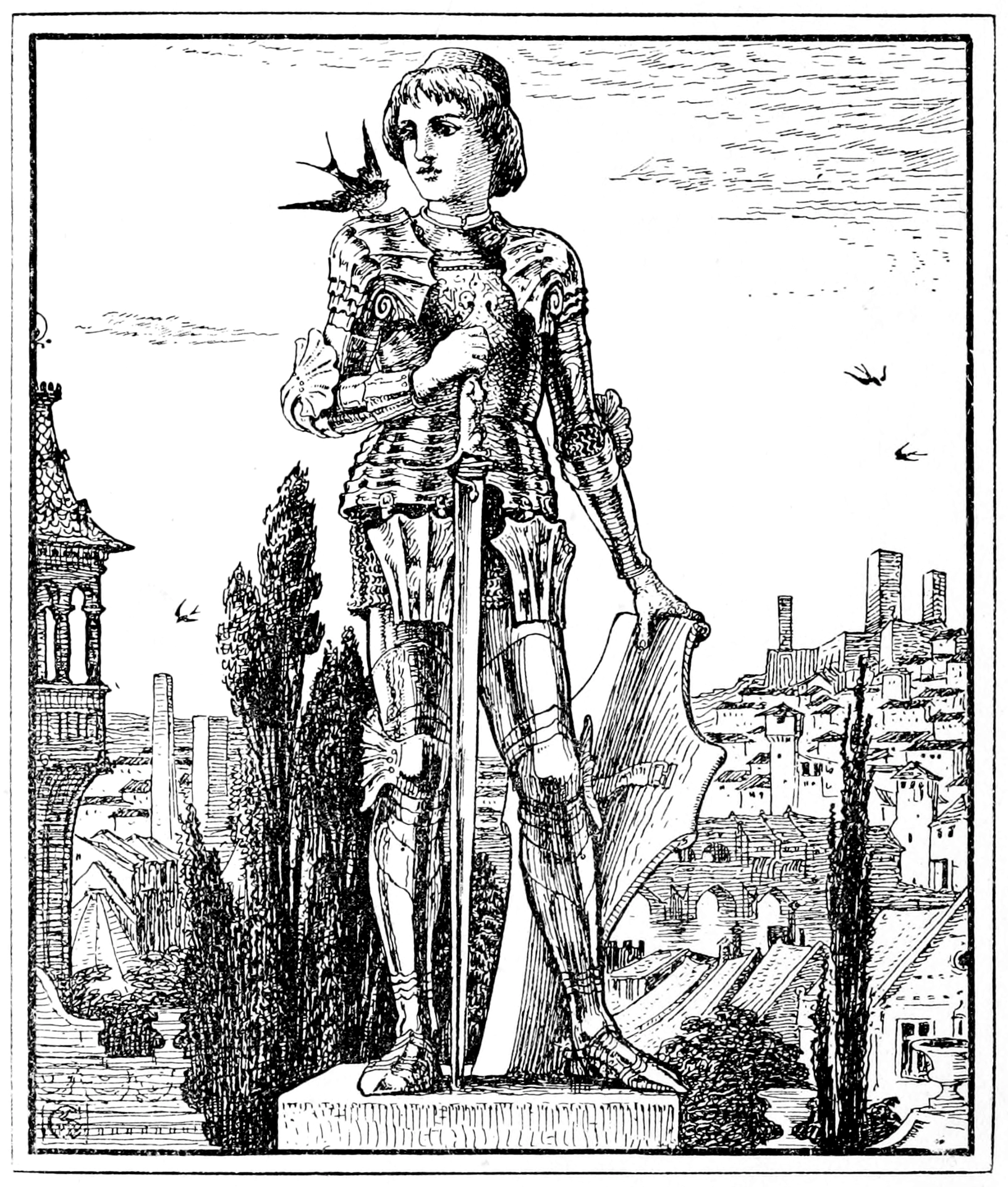 immagine per Il principe felice di Oscar Wilde, Illustrazione di Walter Crane per la fiaba pubblicata nella raccolta del 1888 Il Principe Felice e altri racconti.