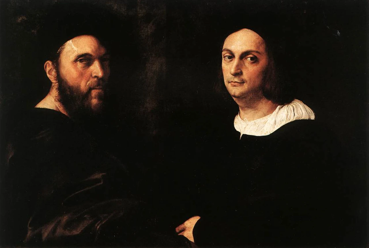 immagine per Raffaello Sanzio, Ritratto di Andrea Navagero e Agostino Beazzano (1516) esposto nella Galleria Doria Pamphilj a Roma