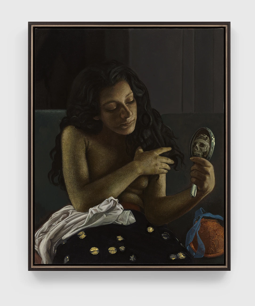 immagine epr Victor Man, Maiden with Skull, 2024, olio su tela / oil on canvas.The Nixon Collection © Victor Man. Courtesy David Zwirner. Photo: def image
