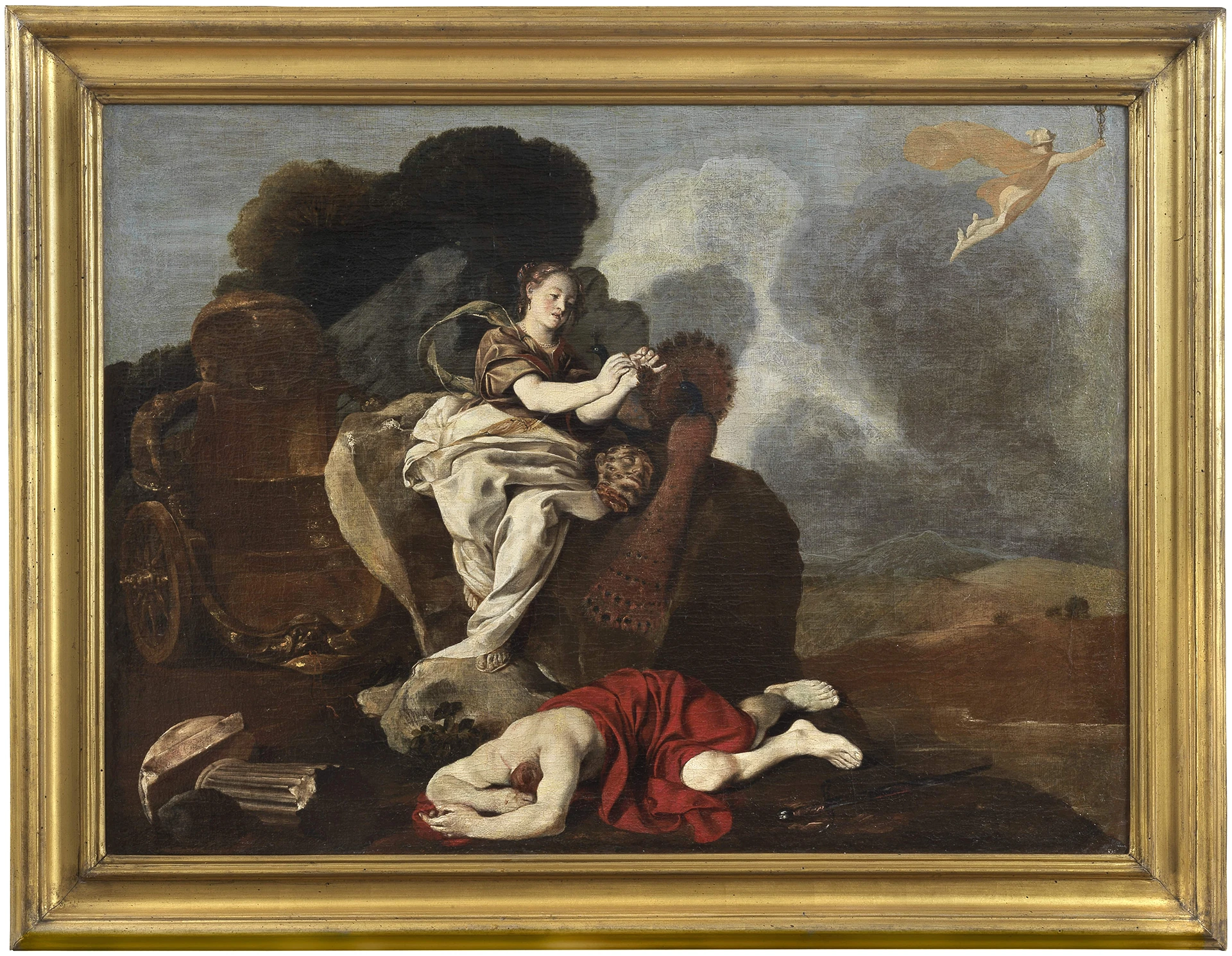 immagine per Mythological Beauty Antiques Par Force Antonio Gherardi (1638 - 1702) Giunone e Argo Olio su tela 60 x 80 cm Attribuzione su parere di Yuri Primarosa