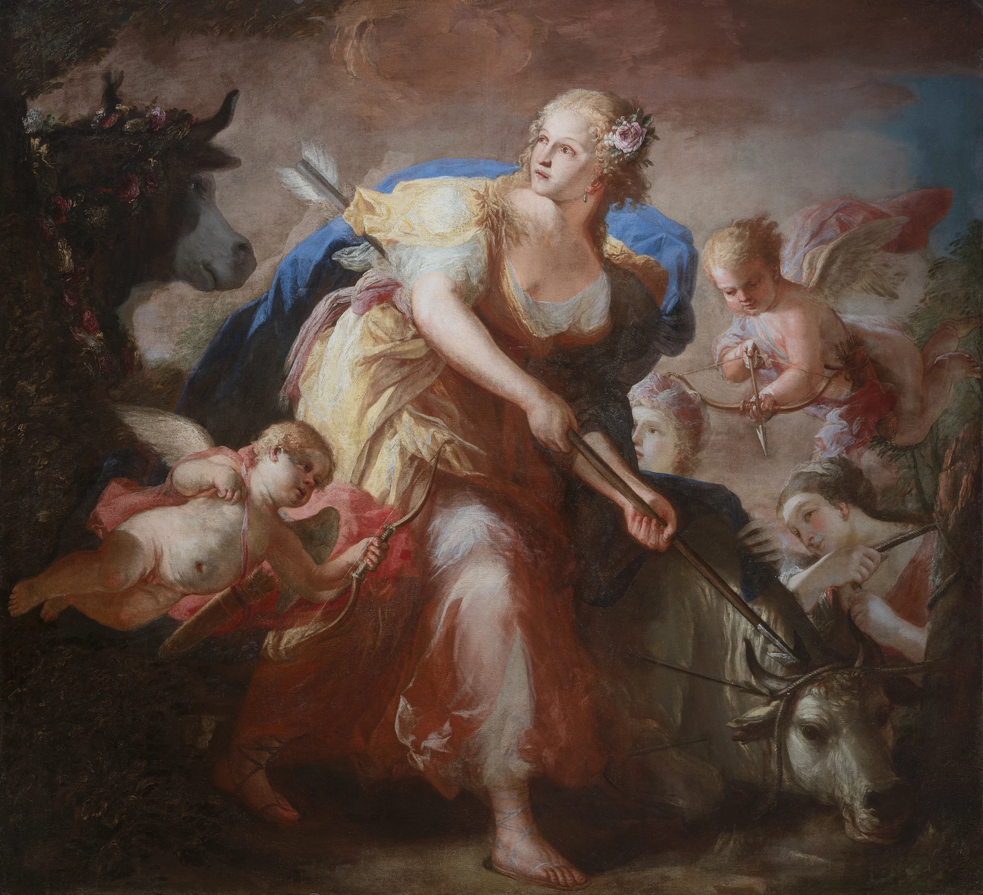 immagine per Mythological Beauty Antiques Par Force Andrea Celesti (1637 - 1712) Allegoria delle stagioni Olio su tela 200 x 180 cm Attribuzione su parere di Federica Spadotto