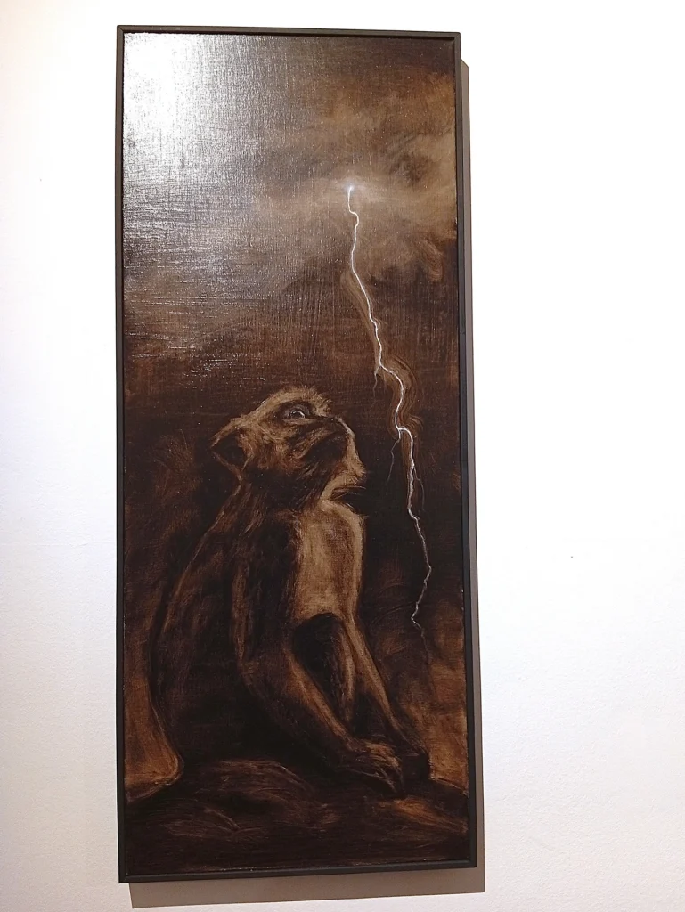 immagine per Leonardo Petrucci - una delle due opere pittoriche -ph. Barbara Martusciello